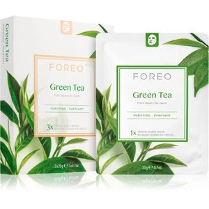 FOREO Farm to Face Sheet Mask Green Tea plátýnková maska se zklidňujícím účinkem pro smíšenou pleť 3x20 g