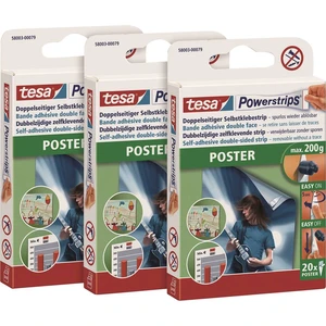 tesa POWERSTRIPS® Poster Lepiace pásy na plagáty Powerstrips®  biela Množstvo: 60 ks