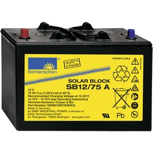 GNB Sonnenschein Solar-Block SB12/75 A NGSB120075HS0CA solárny akumulátor 12 V 75 Ah olovená gélová (š x v x h) 330 x 23
