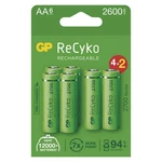Batéria nabíjacie GP ReCyko, HR06, AA, 2600mAh, NiMH, krabička 6ks (1032226270) nabíjacia batéria • typ HR6 (tužka, AA) • minimálna kapacita 2 600 mAh