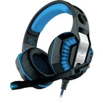Berserker Gaming FREYER herní headset na kabel, stereo přes uši, 2x 3,5 mm jack (mic./slu.), s USB, černá, modrá