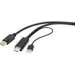 HDMI kabel Renkforce [1x HDMI zástrčka - 1x zástrčka DisplayPort] černá 1.00 m