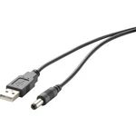 USB kabel Renkforce 1x USB 2.0 zástrčka ⇔ 1x DC konektor 3.5 mm 1 m, pozlacený