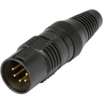 XLR kabelová zástrčka Hicon HI-X5CM-G, rovná, 5pól., černá