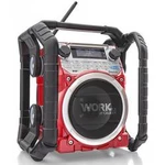 Odolné rádio Caliber Audio Technology WORKXL1, AUX, Bluetooth, černá, červená