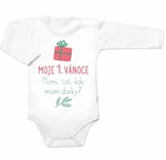 Moje 1. Vánoce, Mami, tati, kde mám dárky,body dlouhý rukáv  Baby Nellys, bílé, vel. 56 (1-2m)