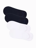 Ombre Men's foot socks 4-pack - white and navy OM-SOSS
