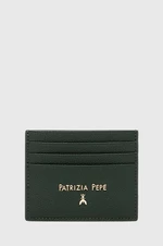 Kožené puzdro na karty Patrizia Pepe zelená farba, CQ7001 L001