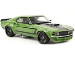1970 Ford Mustang Widebody "By Ruffian" Green with Black Stripes 1/18 Model Car by GT Spirit for ACME