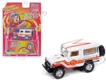 1980 Toyota Land Cruiser White with Red and Yellow Stripes "Speed Racer" Livery Limited Edition to 3600 pieces Worldwide 1/64 Diecast Model Car by Jo