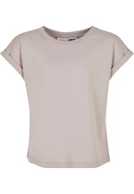 Girls' organic t-shirt with extended shoulder in warm gray