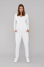 Women's tracksuit Karina with long sleeves, long pants - white