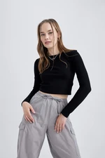 DEFACTO Slim Fit Ribana Long Sleeve T-Shirt