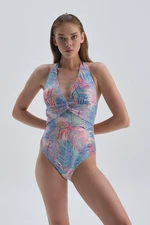 Dagi Pink Blue Halterneck Swimwear