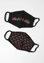 Roses Face Mask 2 Pack Black