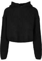 Women's Oversized Hooded Sweater - Black