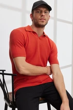 AC&Co / Altınyıldız Classics Men's Tile Standard Fit Normal Cut Polo Neck 100% Cotton Short Sleeves Knitwear T-Shirt.