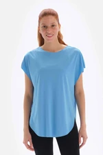 Dagi Light Blue Women's T-Shirt, Boat Collar