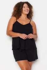 Trendyol Curve Viscose Woven Pajamas with Black Straps