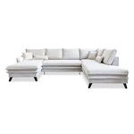 Jasnobeżowa rozkładana sofa w kształcie litery "U" Miuform Charming Charlie, prawostronna