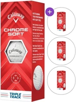 Callaway Chrome Soft 2024 White Golf Balls Triple Track 3 Pack (4x3 Balls) SET