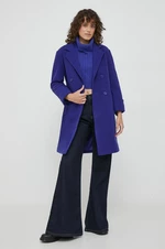 Kabát XT Studio dámský, tmavomodrá barva, přechodný, dvouřadový