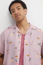 Košeľa Kaotiko pánska, ružová farba, voľný strih