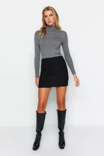 Trendyol Black Basic Pencil Straight Cut Tweed Fabric Mini Length Woven Skirt