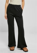 Women's Terry Flared Pin Tuck Pants Black