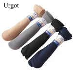 Urgot 5 Pairs/lot Men's Socks Summer Thin Long Socks Men Silk Socks Business Casual Middle Socks Meias No Heel Calcetines Hombre