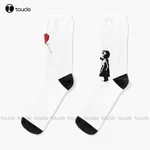 Banksy Girl With Heart Balloon Graffiti Street Art Balloon Girl Hd High Quality Online Store Socks Girls Socks Custom Funny Sock