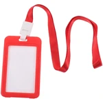 1 Set of Simple Tag Sleeve Name Tag Holder ID Holder with Lanyard Portable Card Holder Office Supply