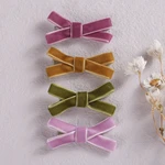 Baby Hair Clips Bows Pins For Girl Velvet Barrettes Children Kawaii Brooch Candy Hairclip Toddler Vintage Accessories Hairgrips