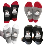Women Men Christmas Holiday Crew Socks Cute Cartoon Leopard Snowman Printed Novelty Stockings Casual Party Hosiery Gifts T8NB