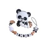 Customized English Silicone Letter Name Baby Pacifier Clip Panda Dummy Chains Newborn Baby Shower Gift