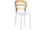 Jídelní židle Dekorhome Bílá / hnědá