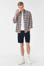 Koton Men's Brown Plaid Shirt