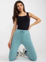 Dark mint sweatpants with pockets