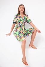 Lafaba Women's Green Floral Print Mini Dress