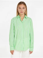 Light Green Ladies Striped Shirt Tommy Hilfiger - Women