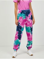 Blue-pink Ladies Batik Sweatpants Pepe Jeans Micaella - Ladies