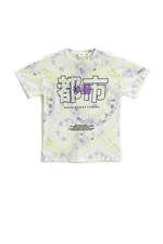 Koton Batik Patterned Slogan Printed T-Shirt Short Sleeve Crew Neck