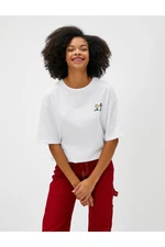 Koton Oversized Snoopy T-Shirt Short Sleeved Crew Neck Licensed