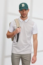 ALTINYILDIZ CLASSICS Men's Beige-white Slim Fit Slim Fit Polo Neck Jacquard T-Shirt. ALTINYILDIZ CLASSICS Men's Beige-white Slim Fit Slim Fit Polo Neck Jacquard T-Shirt.