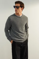 Trendyol Limited Edition Dark Gray Men's Regular Fit Crew Neck Wool Basic Knitwear Sweater