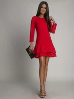 Basic red dress with ruffles