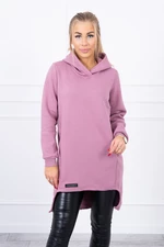 Insulated sweatshirt with longer back dark pink