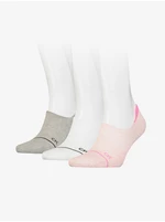 Calvin Klein Sada tří párů dámských ponožek v šedé, bílé a růžové barvě Calvin  - Dámské