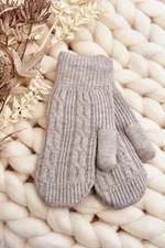 Teplé dámské jednoprsté rukavice, šedé