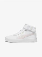White Women's Leather Ankle Sneakers Puma Carina 2.0 - Women